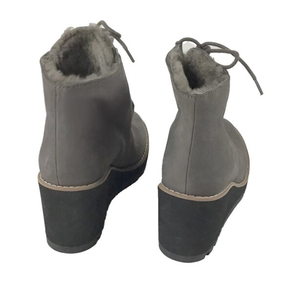 Eileen Fisher Alpine Suede Lace-Up Wedge Booties - Picture 5 of 11